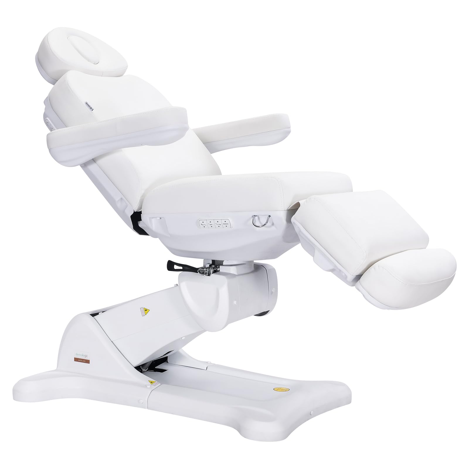 DERMALOGIC Remi II Electric Spa Treatment Table 4 Motors Massage Bed Memory Function Adjustable Height Fluffy Cushion, Spa Resort Salon Tattoo Equipment, White