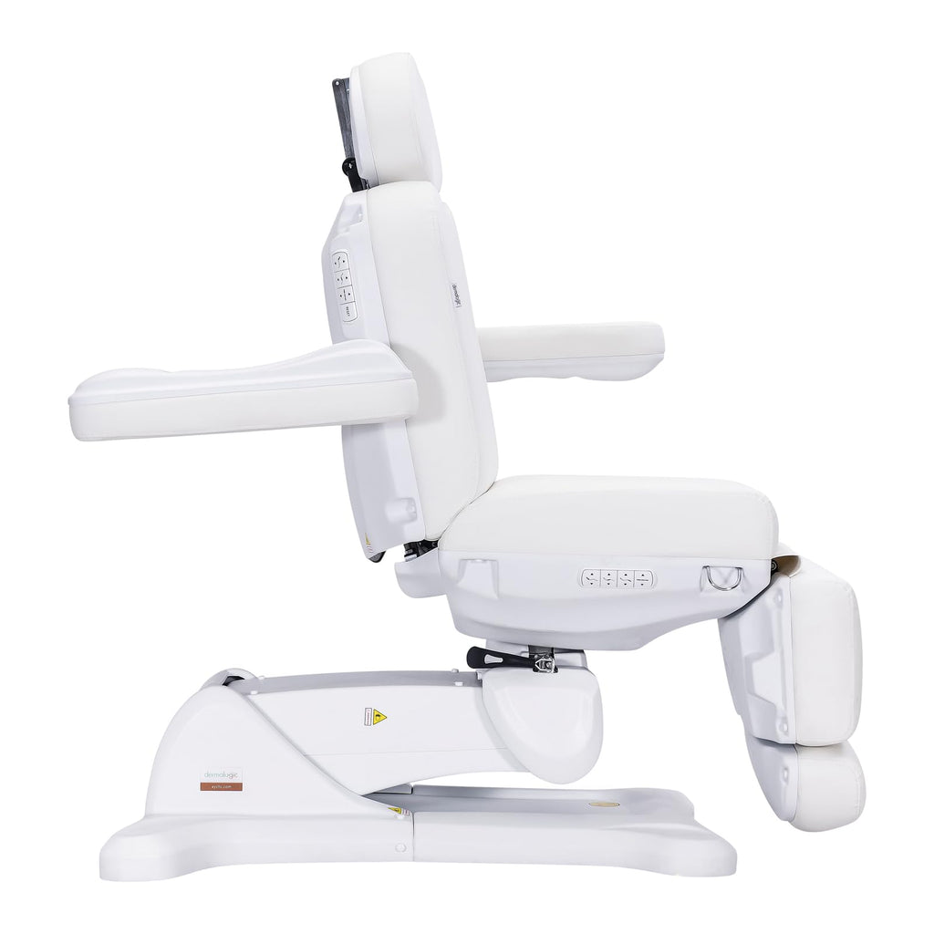 DERMALOGIC Remi II Electric Spa Treatment Table 4 Motors Massage Bed Memory Function Adjustable Height Fluffy Cushion, Spa Resort Salon Tattoo Equipment, White