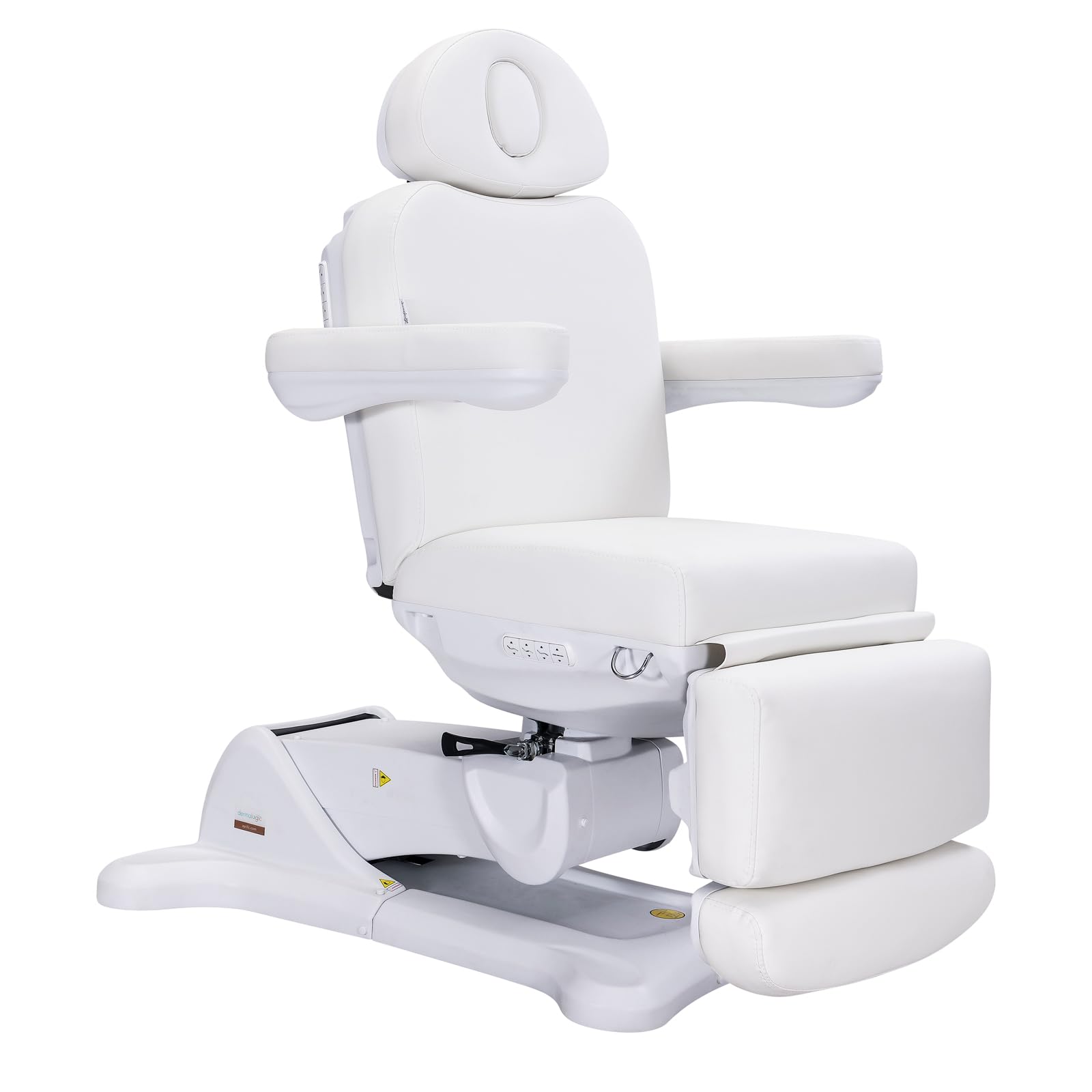 DERMALOGIC Remi II Electric Spa Treatment Table 4 Motors Massage Bed Memory Function Adjustable Height Fluffy Cushion, Spa Resort Salon Tattoo Equipment, White