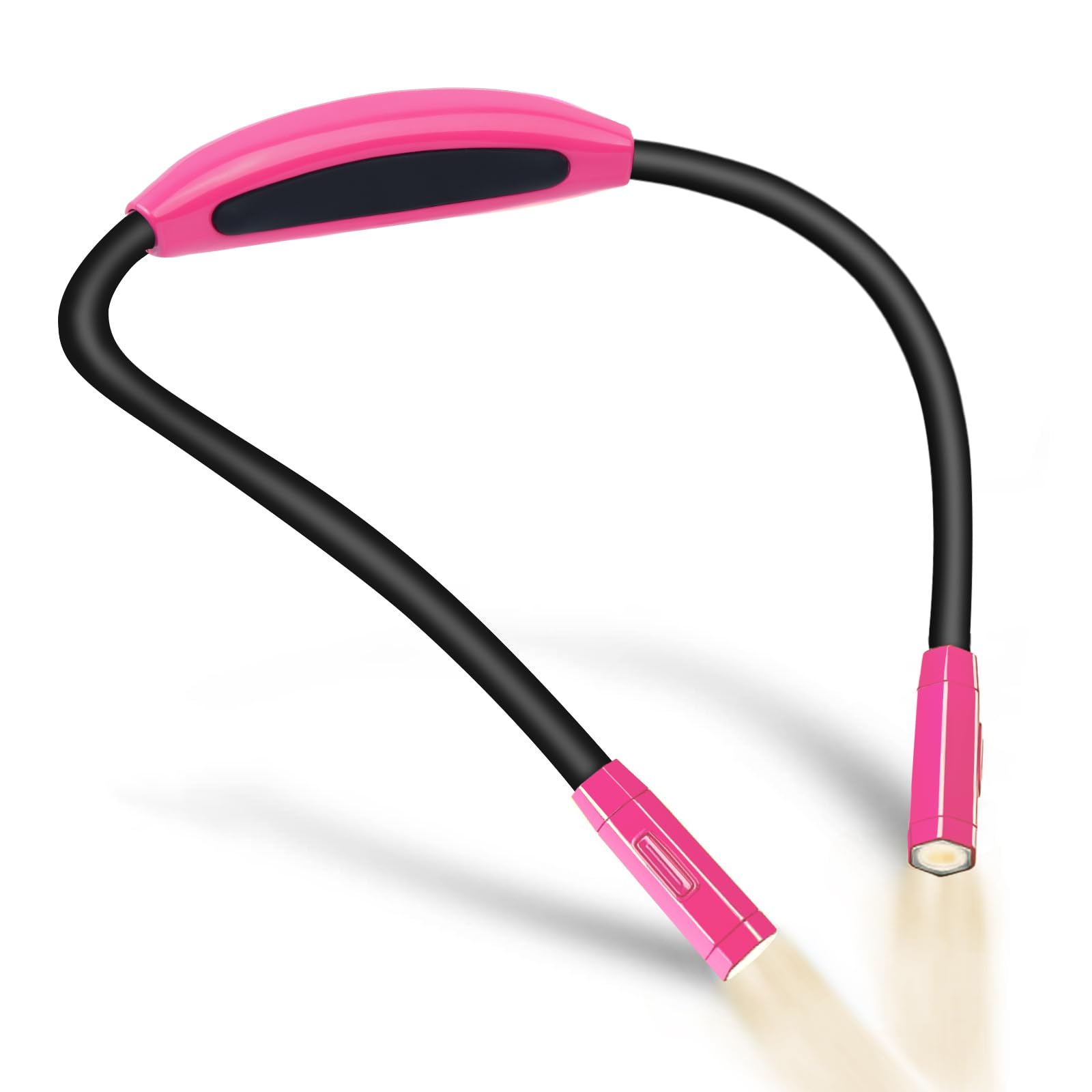 Vekkia Lightweight Neck Reading Light - 3 Colors, 9 Brightness. Rechargeable, Hands - Free, Portable. for Bed Reading, Knitting, Sewing, Crafting. Appeals to Repair & Craft Fans （Pink