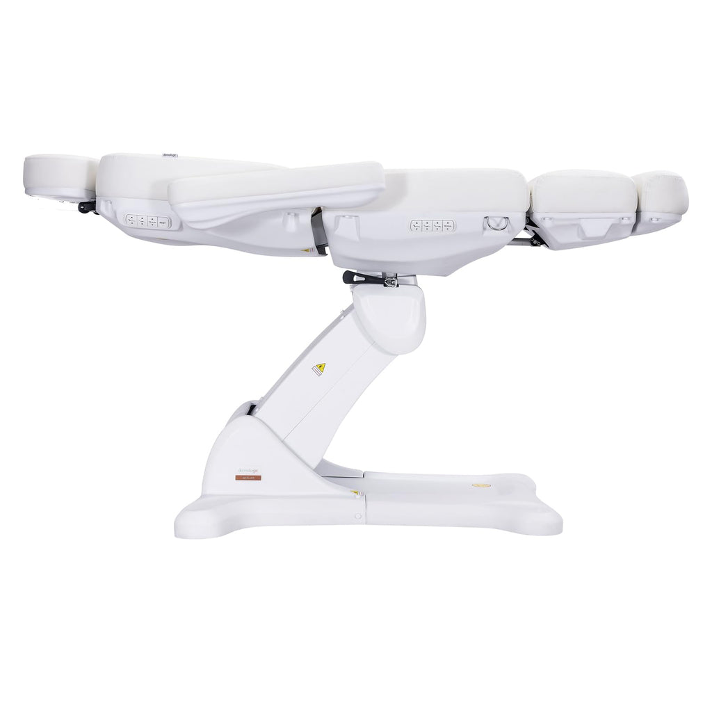 DERMALOGIC Remi II Electric Spa Treatment Table 4 Motors Massage Bed Memory Function Adjustable Height Fluffy Cushion, Spa Resort Salon Tattoo Equipment, White