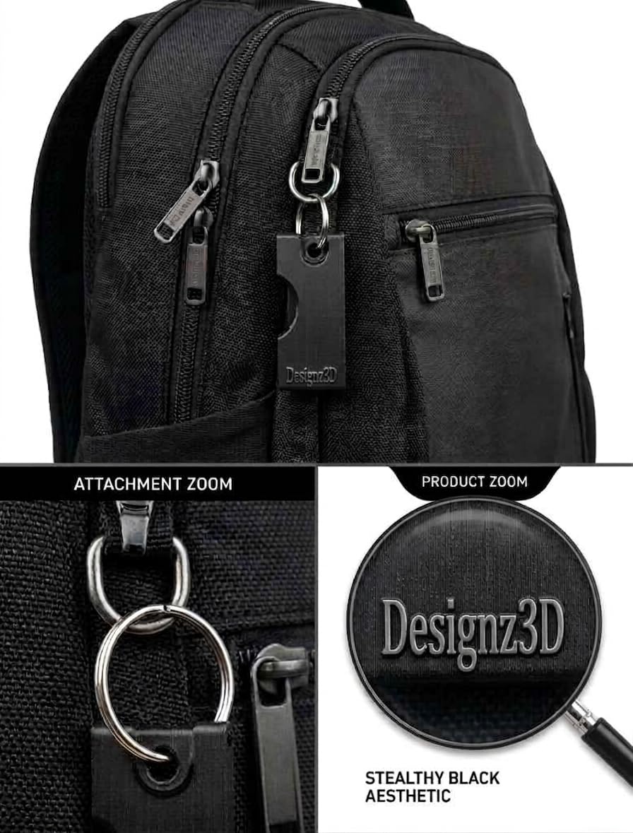 Designz3D Yubikey Protector Flip Case Keychain Holder (5 NFC / 5C NFC) (Black, 5C NFC)
