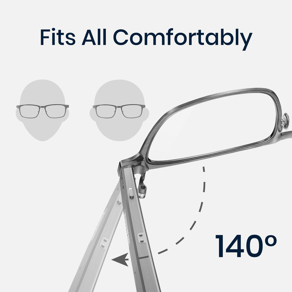 Dymesty AI Smart Glasses with Real-Time Translation & Meeting Transcription Titanium Frame, Bluetooth Open-Ear Audio, Voice Recording, No Camera Privacy-First, ChatGPT & Gemini, 48H Battery,Gray