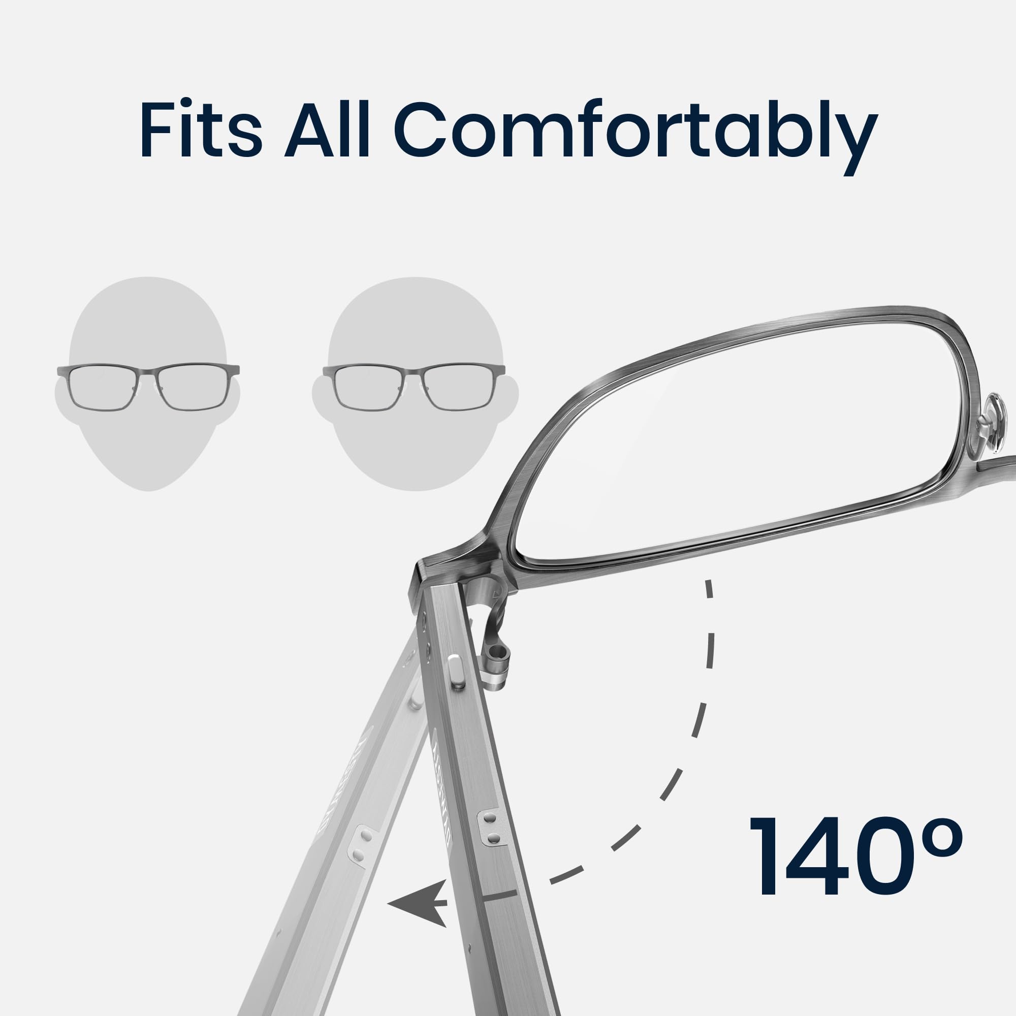 Dymesty AI Smart Glasses with Real-Time Translation & Meeting Transcription Titanium Frame, Bluetooth Open-Ear Audio, Voice Recording, No Camera Privacy-First, ChatGPT & Gemini, 48H Battery,Gray