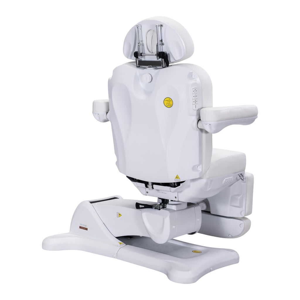 DERMALOGIC Remi II Electric Spa Treatment Table 4 Motors Massage Bed Memory Function Adjustable Height Fluffy Cushion, Spa Resort Salon Tattoo Equipment, White