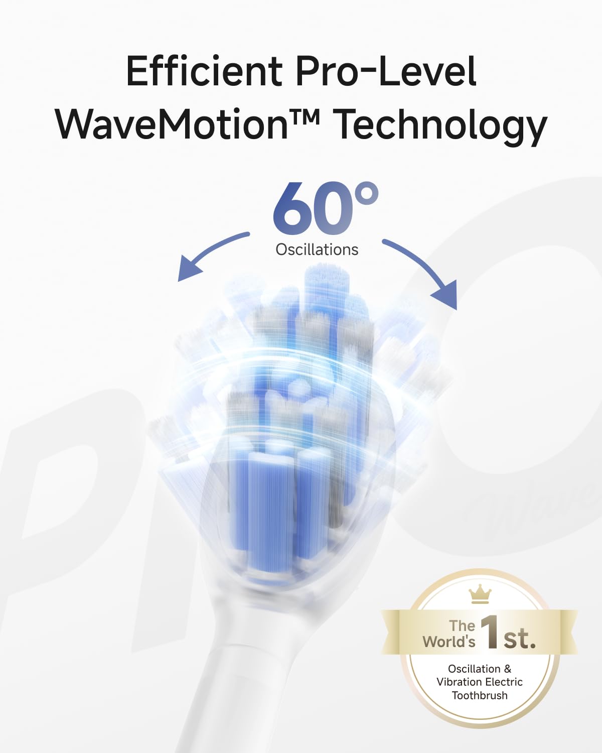Laifen Wave Pro Sonic Electric Toothbrush for Adults – 2026 Model, 60° Oscillations for Ultra-Clean, Smart App, 70-Day Battery, 2 Brush Heads (Stainless Steel)