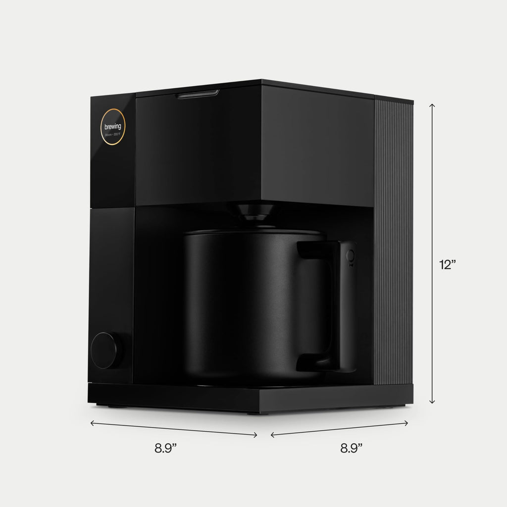 Fellow Aiden Precision Coffee Maker – 10-Cup Thermal Carafe, Programmable Drip Coffee Machine, Single Serve & Batch Brew, Adjustable Brew Strength, Removable Water Tank, Matte Black