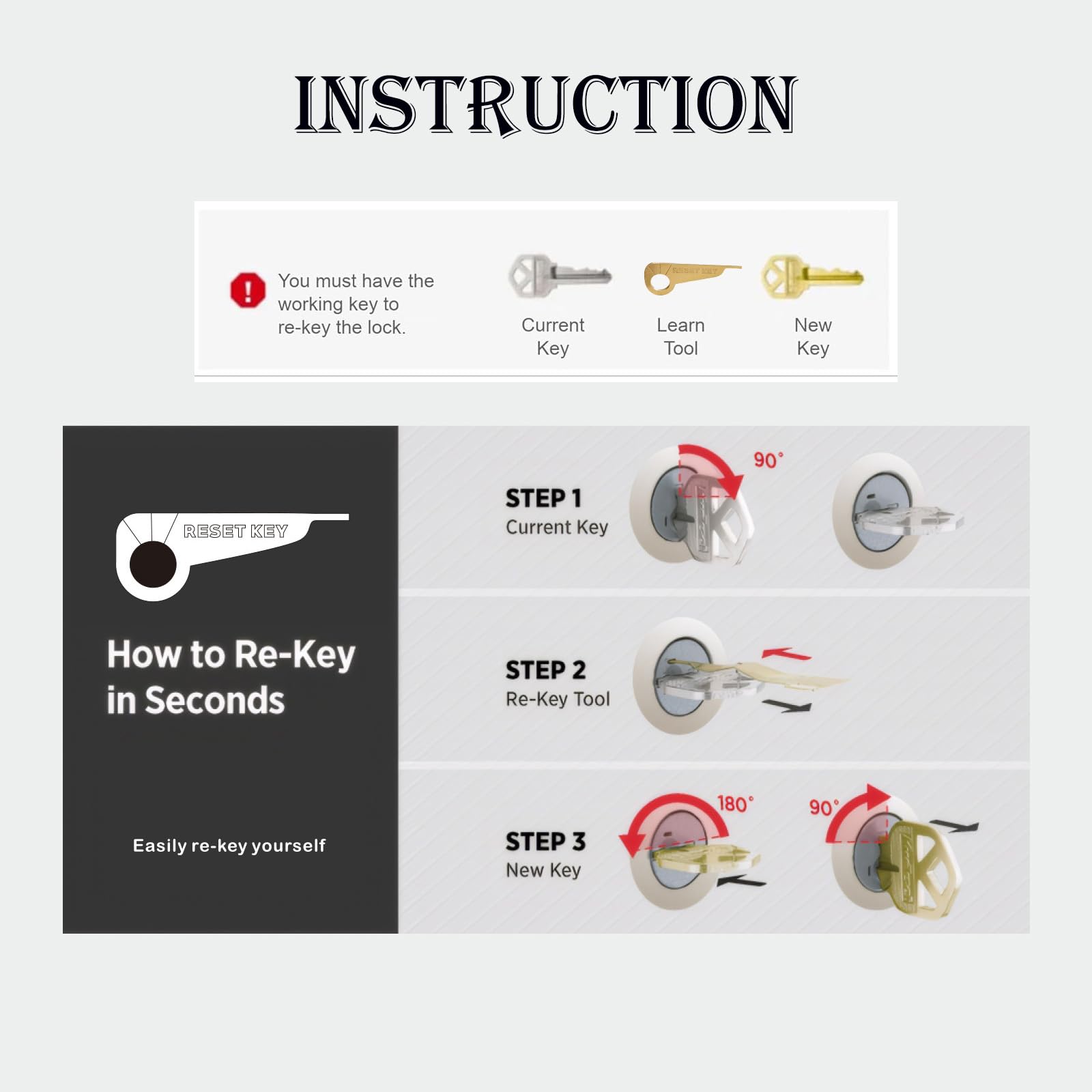 2Pcs SmartKey Learn Tool, Rekeying Tool for SmartKey Enabled Locks and Deadbolts, Key Change Tool for Kwikset Lock Cylinder Rekeying Kit, Lock Rekey Tool for Homeowners and Locksmiths