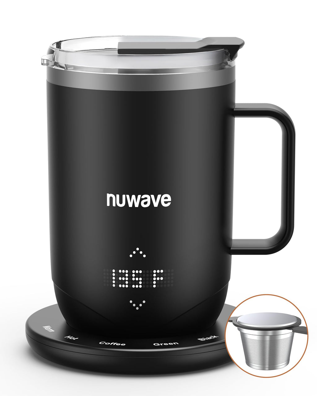 Nuwave Smart Heated Coffee Mug 16oz — Rechargeable with LED Display