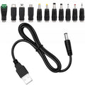 Skrfren Universal Charger Power Core 5V Universal DC Power Cable USB to DC Charging Cord with 11 Pcs Adapter Plugs 3.3FT