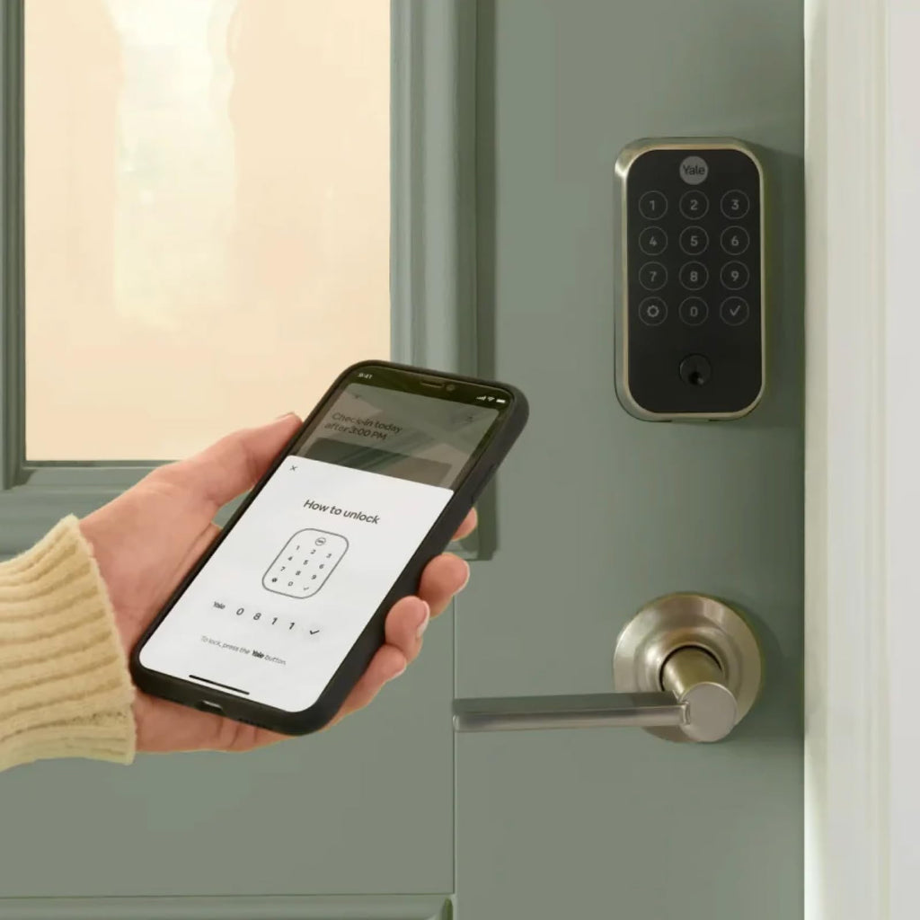 Yale Assure Lock 2 Touch Deadbolt, Black Suede Keyed Smart Entry Door Lock with Wi-Fi Connected Touchscreen Keypad for Code Entry and Remote Access for Vacation Rental Hosts, YRD420-CB1-BSP