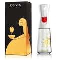 OLIVIA SIGNATURE Advanced Kitchen Oil Sprayer with Flairosol Technology, Fine Mist & Portion Control, Refillable Glass Olive Oil Cooking Spray Bottle for Air Fryer, Salad, BBQ, 200ml (Golden Leaves)