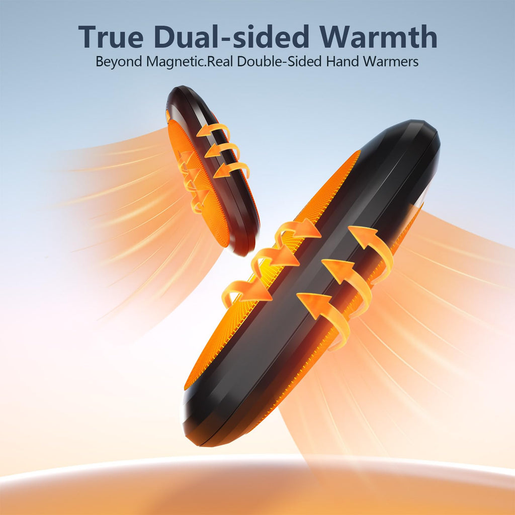 3-in-1 Electric Hand Warmers Rechargeable 2 Pack,14000mAh Portable Dual-Sided Handwarmer with Charging Case, 3 Levels Fast Heating Pocket Warmers,Gifts for Men,Women,Raynauds,Hunting Gear(Black)