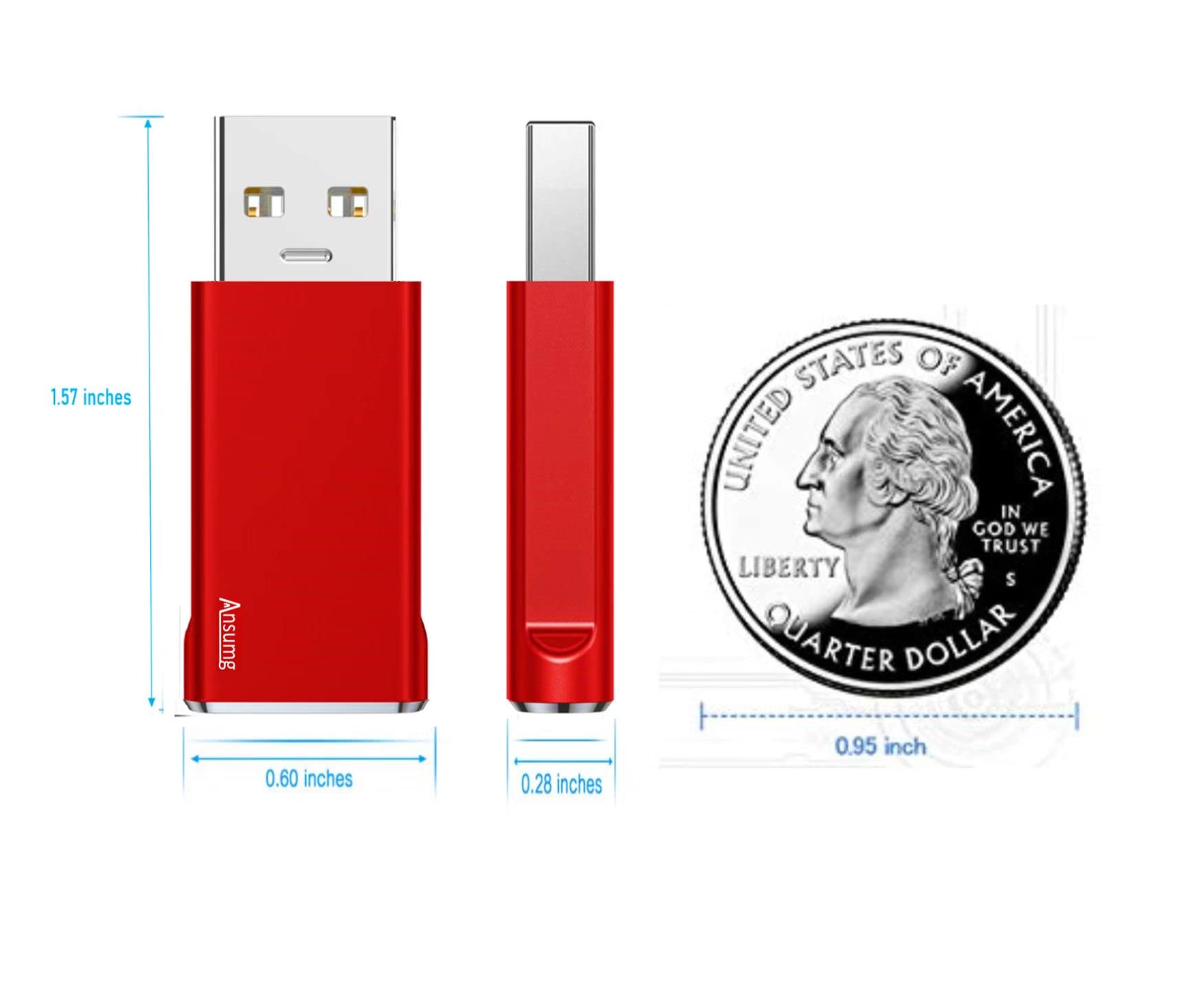 Data Blocker, USB A & USB C Data Blocker for iphone15 16 and Any USB C Mobile Phone Charge, Protect Against Juice Jacking, Refuse Hacking, Only Charging (Red)