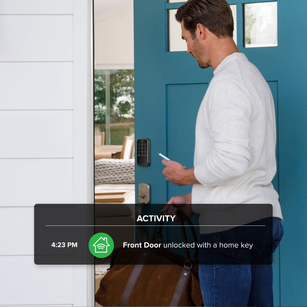 Yale Assure Lock 2 Touch Deadbolt, Black Suede Keyed Smart Entry Door Lock with Wi-Fi Connected Touchscreen Keypad for Code Entry and Remote Access for Vacation Rental Hosts, YRD420-CB1-BSP