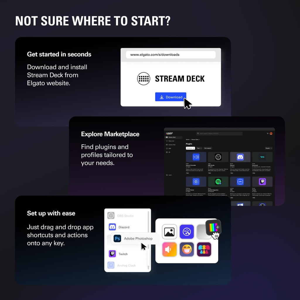 Elgato Stream Deck + White, Audio Mixer, Production Console and Studio Controller for Content Creators, Streaming, Gaming, with customizable touch strip dials and LCD keys, works with Mac and PC