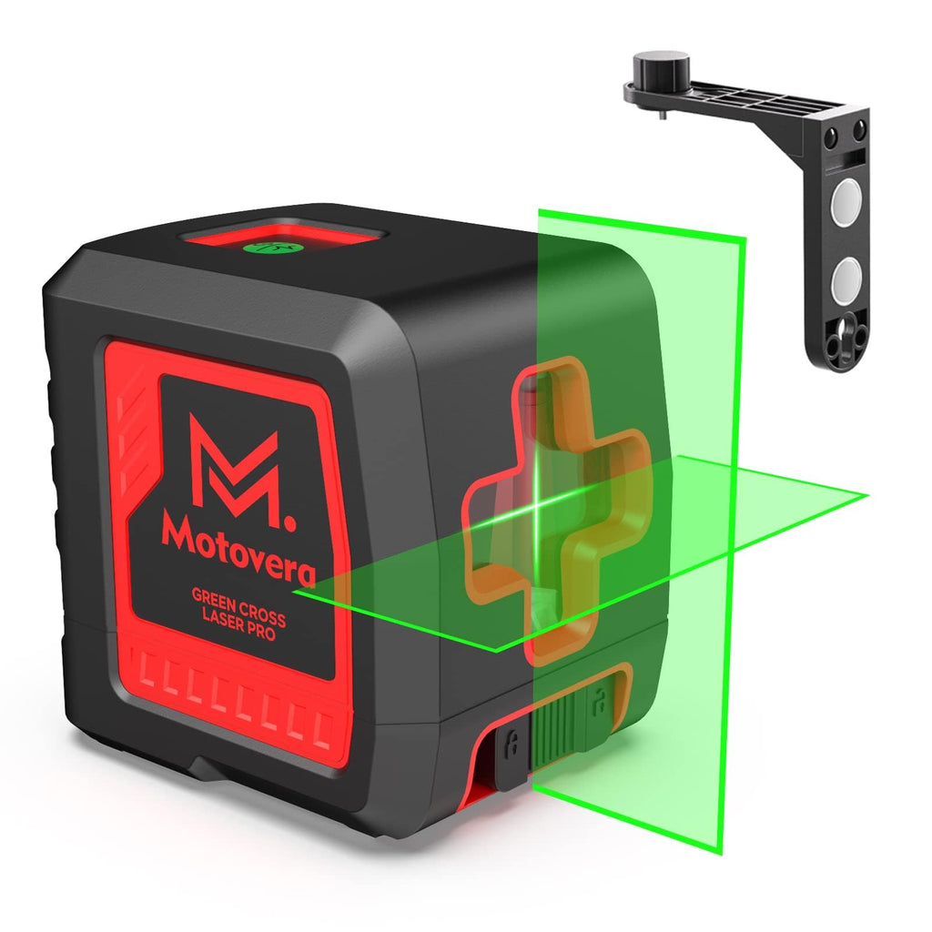 Self-Leveling Laser Level, 100Ft Green Cross Line Rotary Laser Tool - 4 Brightness Modes, Manual & Pulse Mode for Indoor/Outdoor Use, IP54 Waterproof with Carrying Bag
