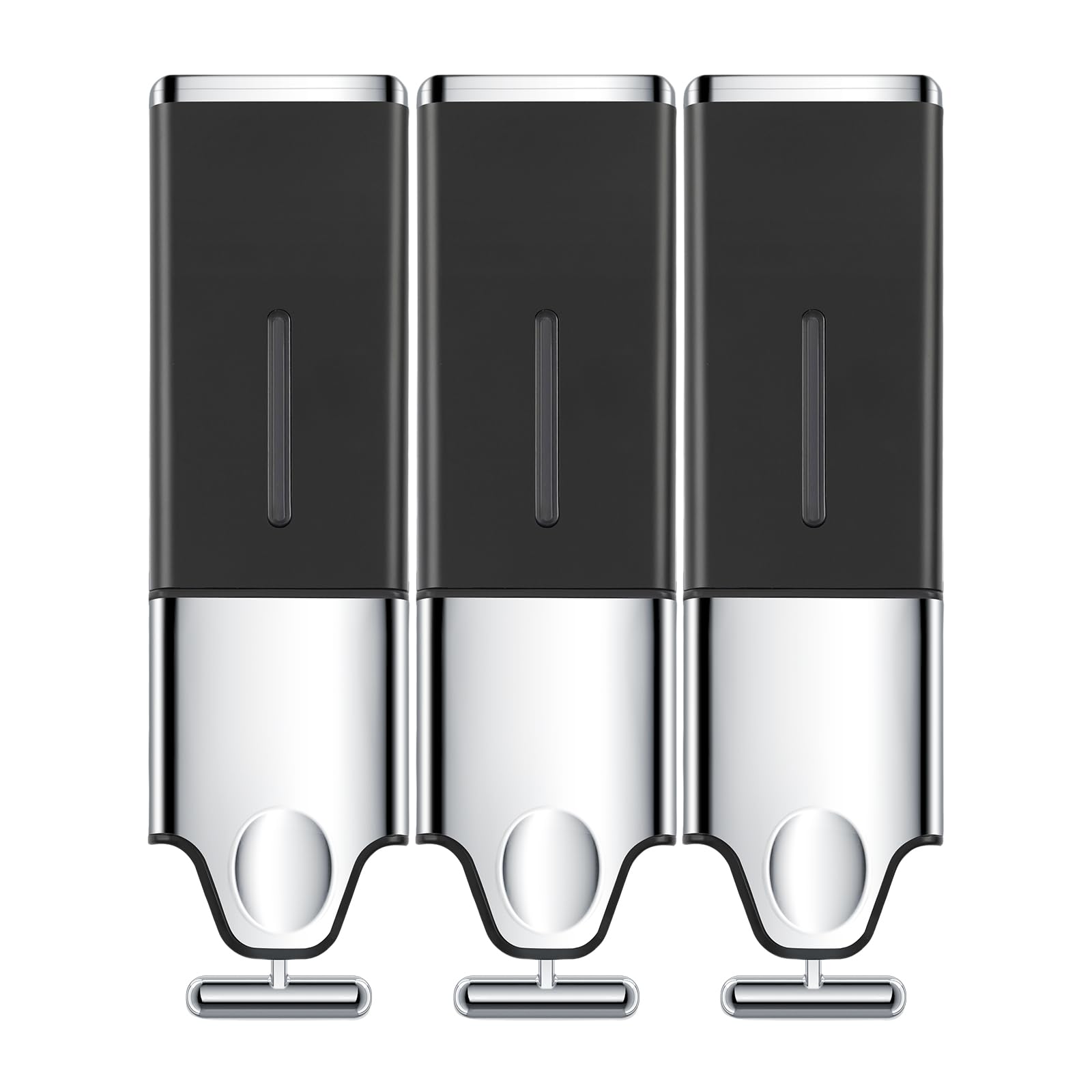 EHORIA 3-in-1 Quadrate Dispensers for The Shower,Shower soap Dispenser,Conditioner Dispenser, Shampoo Dispenser,No Drilled Wall Mounted Distributor,Hotel,Bathroom,Home