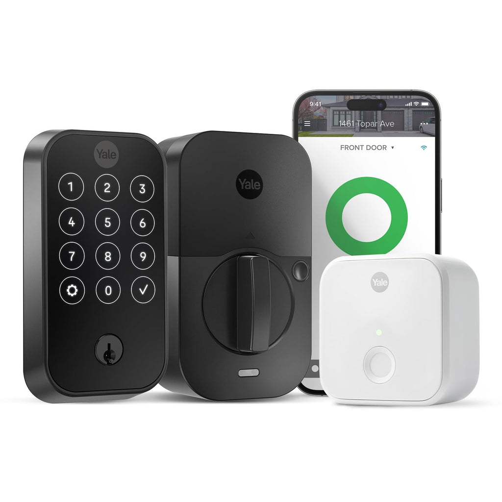 Yale Assure Lock 2 Touch Deadbolt, Black Suede Keyed Smart Entry Door Lock with Wi-Fi Connected Touchscreen Keypad for Code Entry and Remote Access for Vacation Rental Hosts, YRD420-CB1-BSP