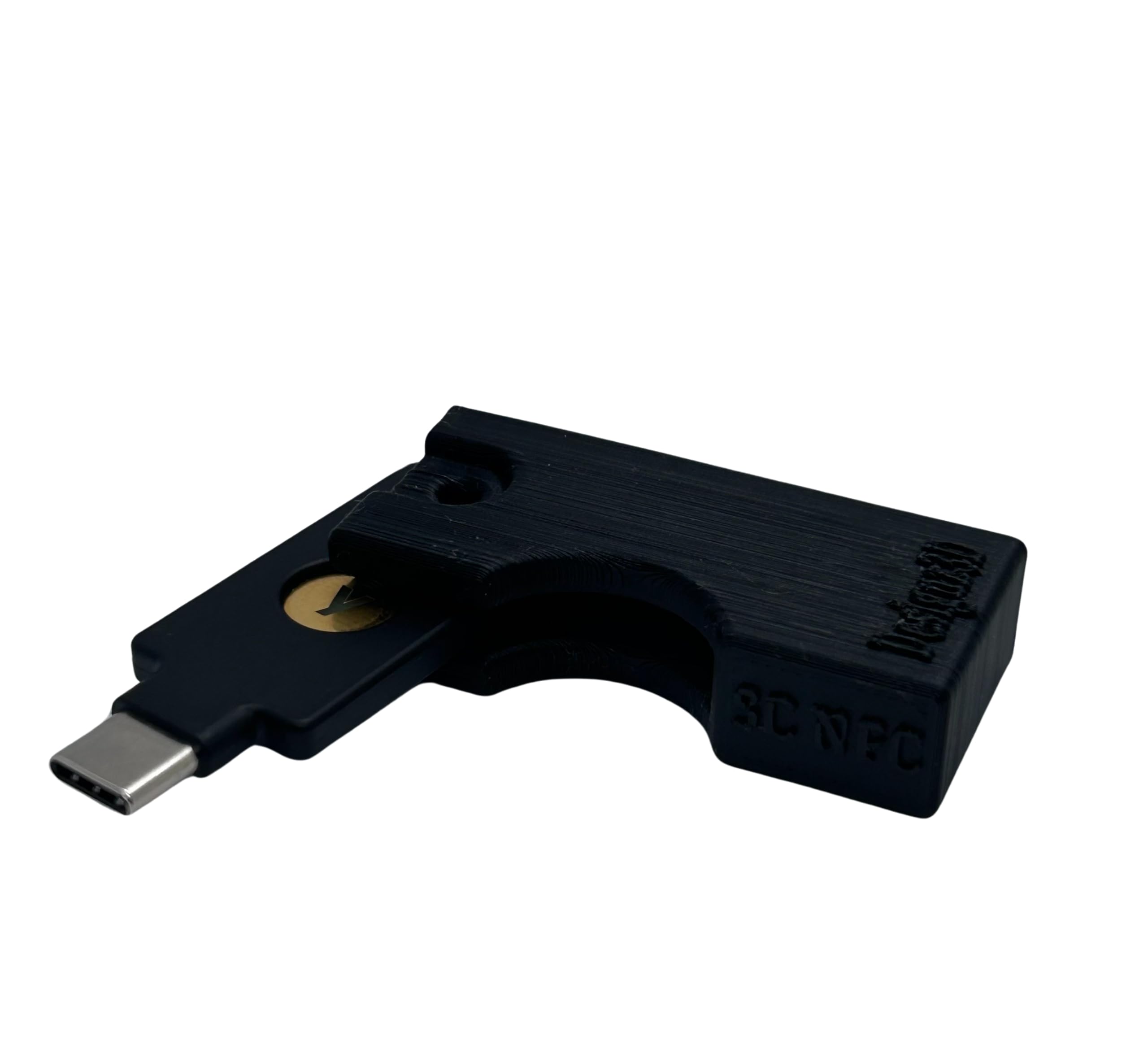 Designz3D Yubikey Protector Flip Case Keychain Holder (5 NFC / 5C NFC) (Black, 5C NFC)