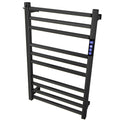 XBVV Black Towel Warmer Rack for Bathroom with Timer/Fahrenheit Display Electric Heated 10 Bars Drying Rail Plug-in or Hardwired Wall Mounted Heating Bath Towel Warming(Matte Black)