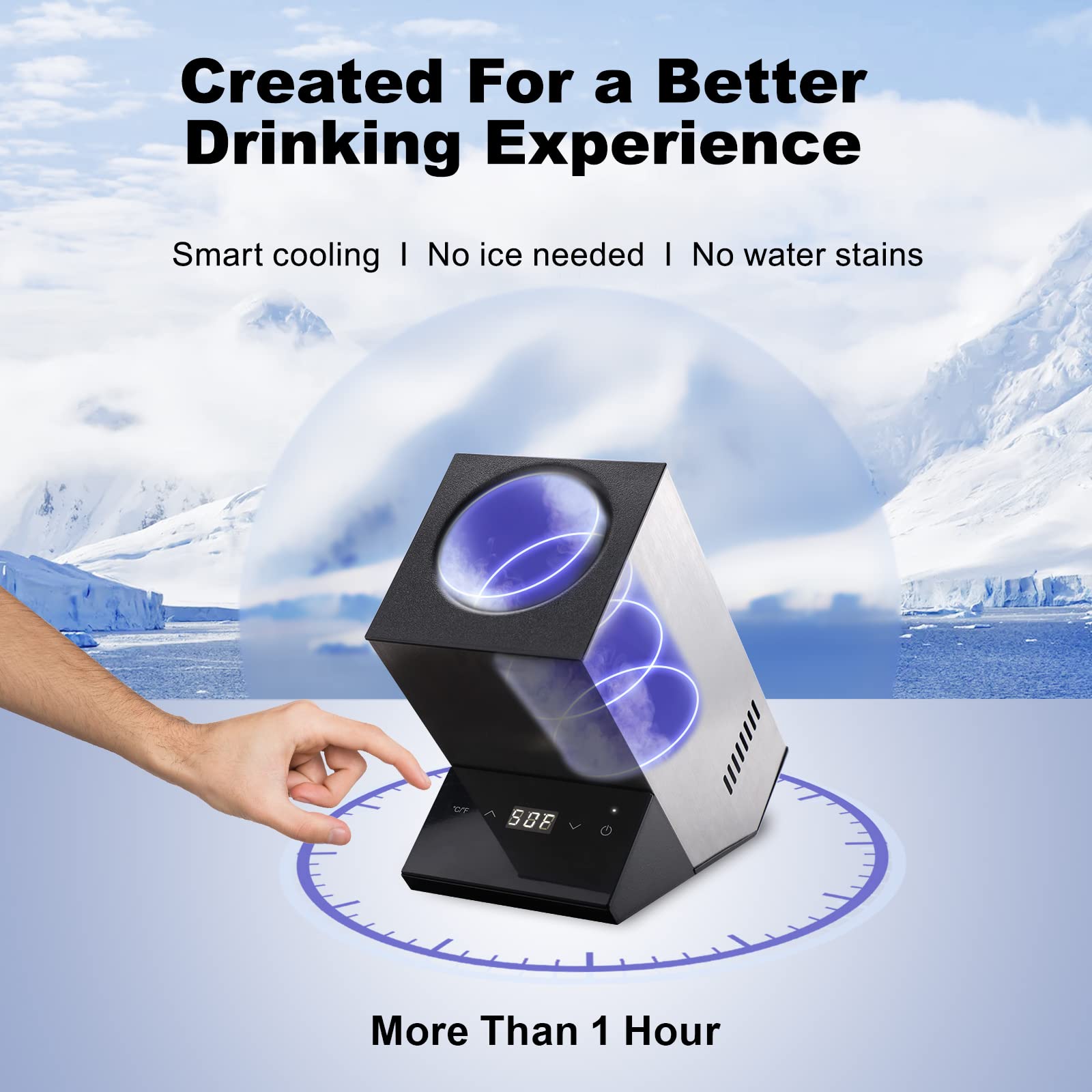 Cobalance Wine Chiller Electric,Single Bottle Cooler for 750ml Wine or Some Champagne,Portable Coolers Keep Cold Up to 24h,Personalized Chillers at Party,Gift for Wine Lover
