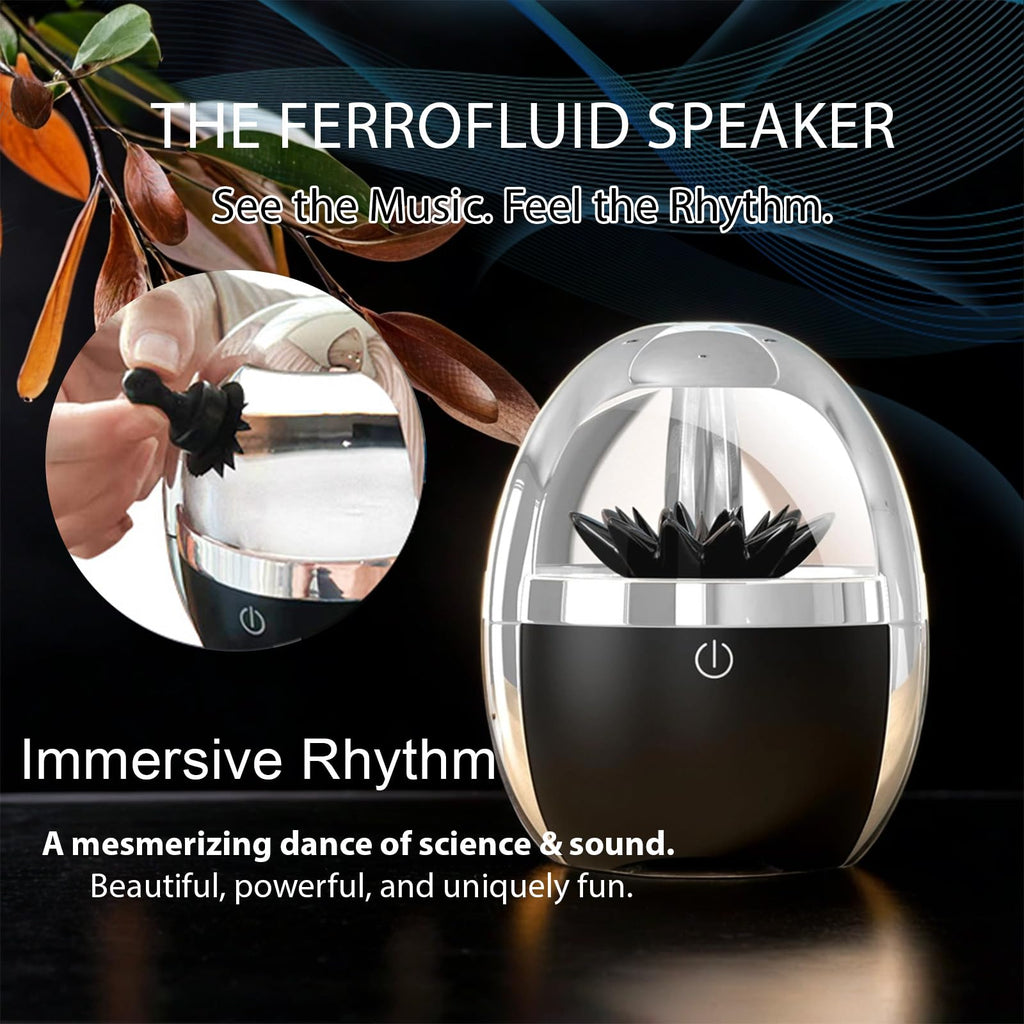 Zhmmmlgj Dancing Ferrofluid Speaker-Dad Gifts for Father Day,Magnetic Fluid Bluetooth Music Visualizer with LED Light,Stereo Sound,Touch Control,Cool Desk Toy for Office,Study,Science Enthusiast
