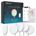 MYPLUS Smart Under Cabinet Lights, Ambiance Puck Lights Compatible with Alexa and Google Home,WiFi Controlled Dimmable and RGB Color Smart Lamp Fixture (7cm-4PCS)