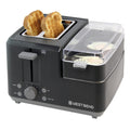West Bend Breakfast Station 2-Slice Toaster and Egg Cooker/Poacher with Removable Pre-Cooked Meat and Vegetable Warming Tray for Perfect Breakfast Sandwiches, 1200-Watts, Black