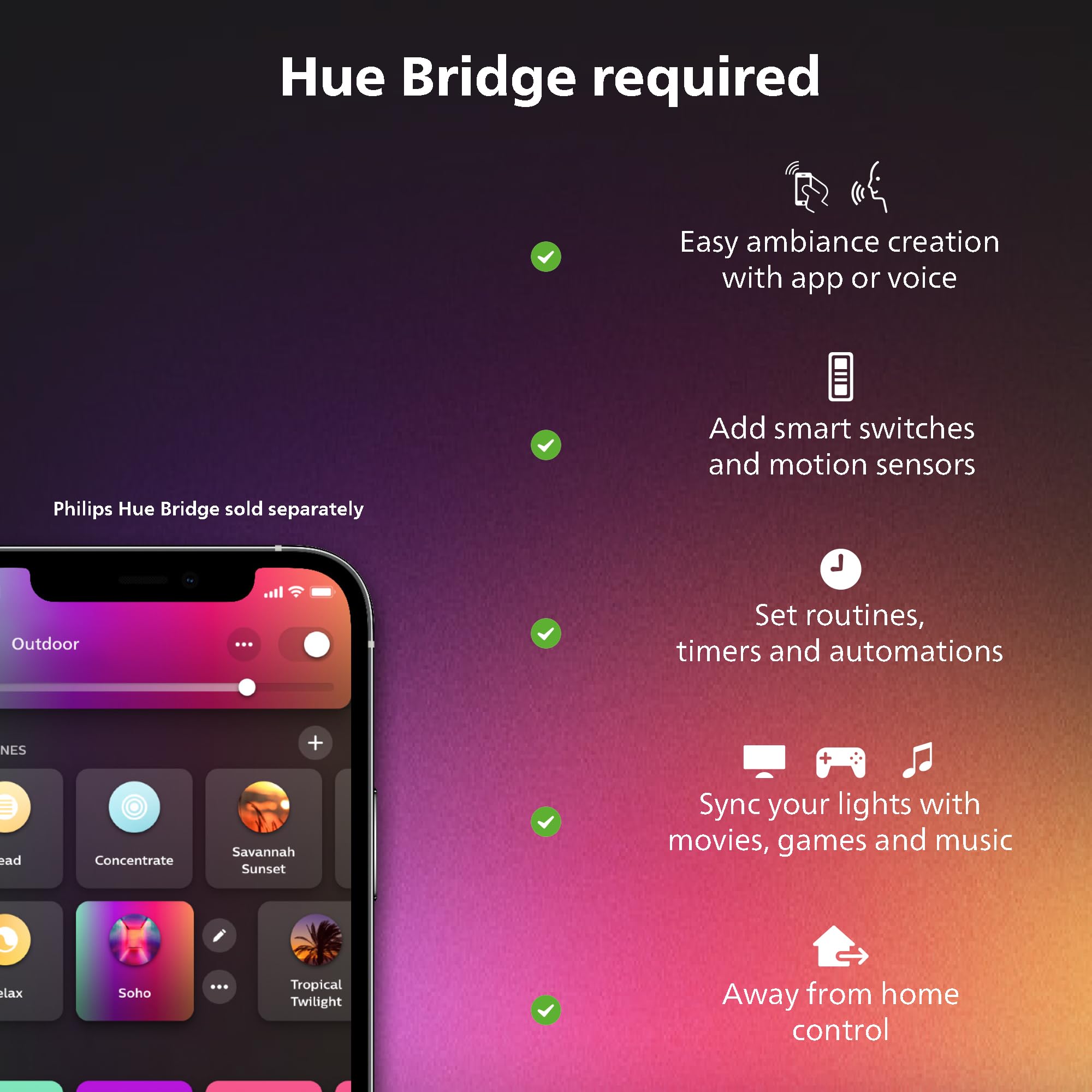 Philips Hue Play HDMI Sync Box 8K, Syncs up to 10 Hue Lights with Video Games, Movies, and Music, Requires Bridge, Supports Dolby Vision HDR10+, Control with App