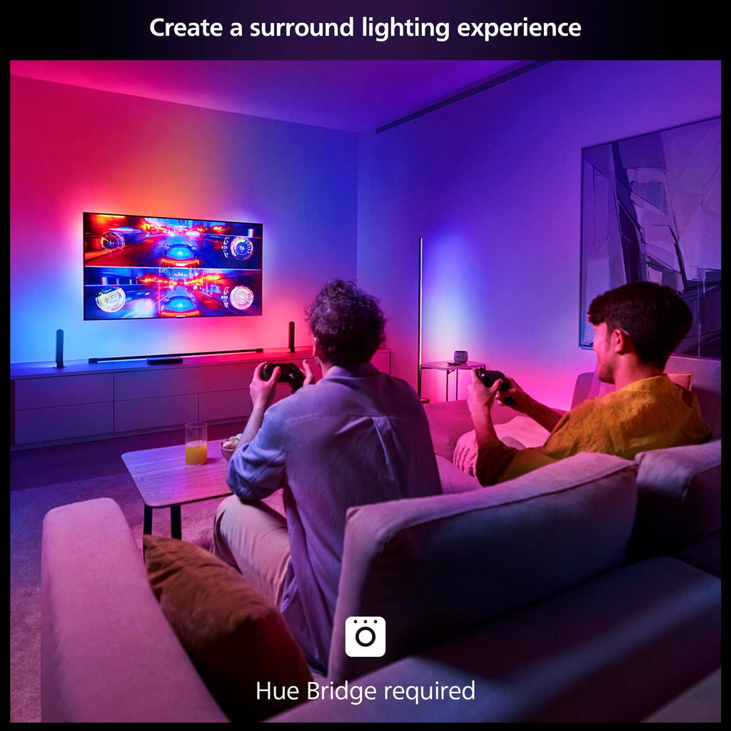 Philips Hue Play HDMI Sync Box 8K, Syncs up to 10 Hue Lights with Video Games, Movies, and Music, Requires Bridge, Supports Dolby Vision HDR10+, Control with App