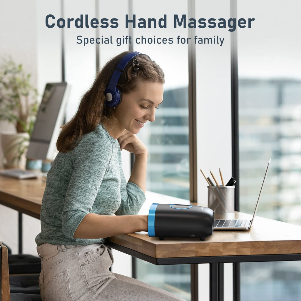 QUINEAR Hand Massager - Cordless Hand Massager with Heat and Compression for Arthritis, Carpal Tunnel and Stiff Joints - Gifts for Women Men - FSA-HSA