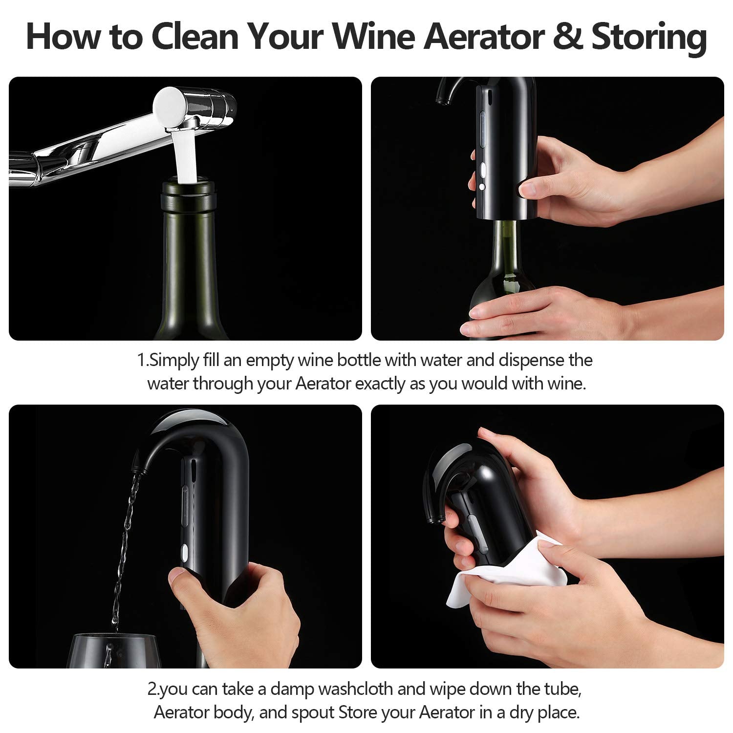 Wine Aerator Electric Wine Decanter Best Sellers One Touch Red -White Wine Accessories Aeration Work with Wine Opener for Beginner Enthusiast - Spout Pourer - Great Fathers Day Gift