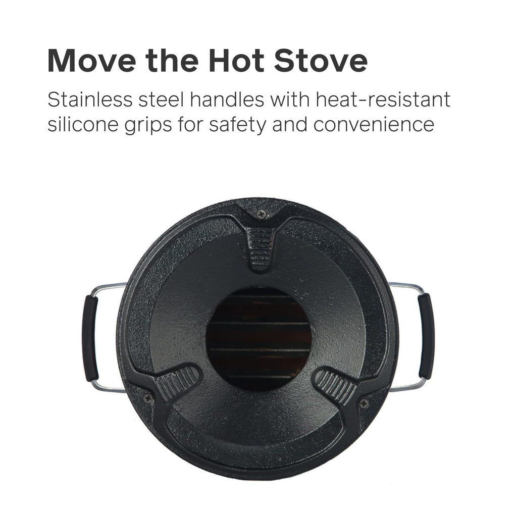 EcoZoom Rocket Stove – Heavy Duty Dual Fuel (Wood & Charcoal) Portable Camping & Emergency Stove, Insulated Body, Refractory Linings, Cast-Iron Cookware Compatible