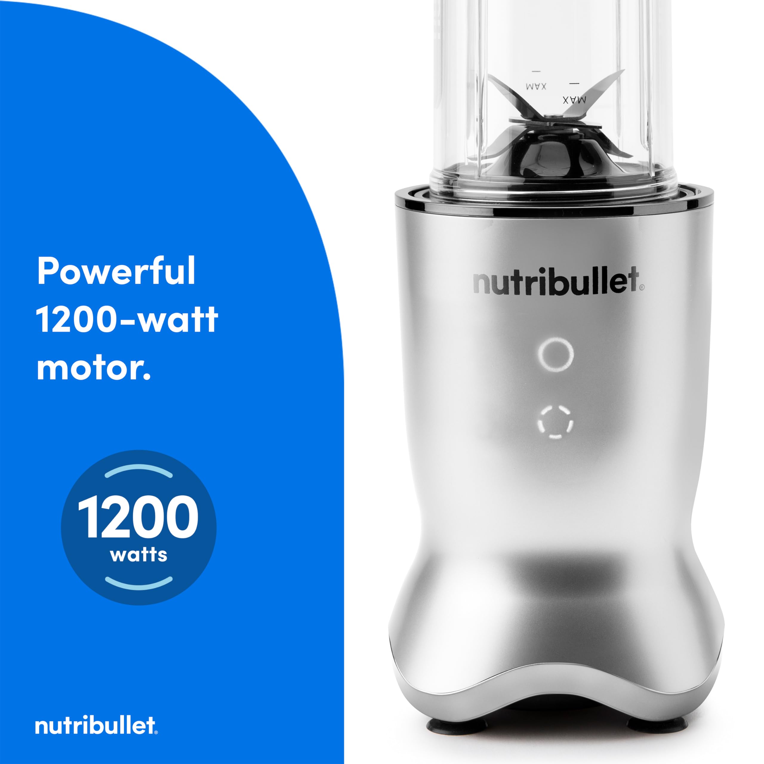 nutribullet® Ultra Deluxe Personal Blender, 1200W, for Smoothies Shakes & Protein - Quietest Single-Serve Blender with Titanium Coated Blades, 4 BPA-Free Cups, To-Go Lids, Dishwasher Safe