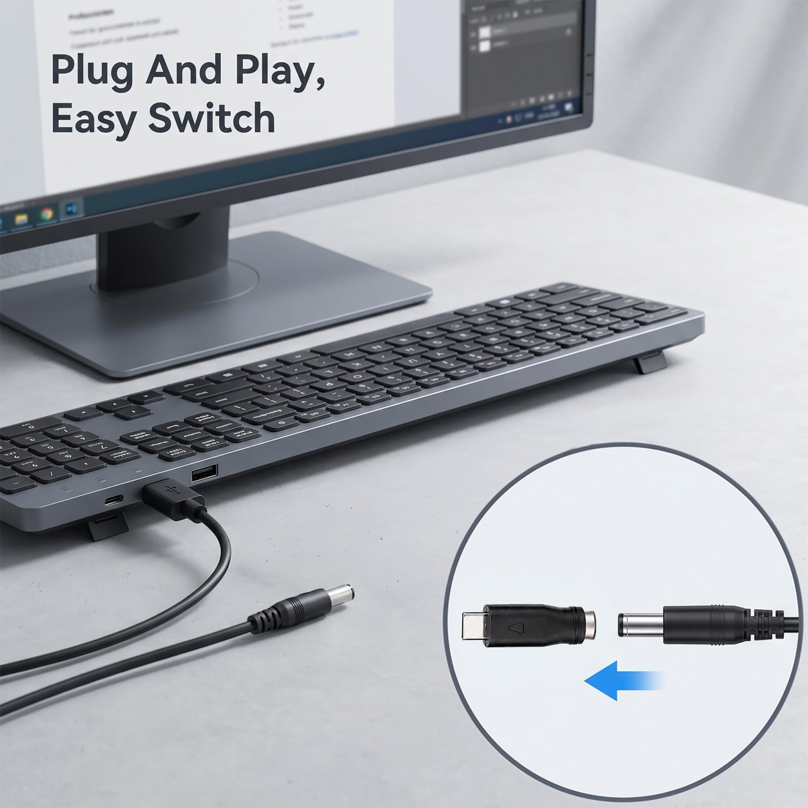 Skrfren Universal Charger Power Core 5V Universal DC Power Cable USB to DC Charging Cord with 11 Pcs Adapter Plugs 3.3FT