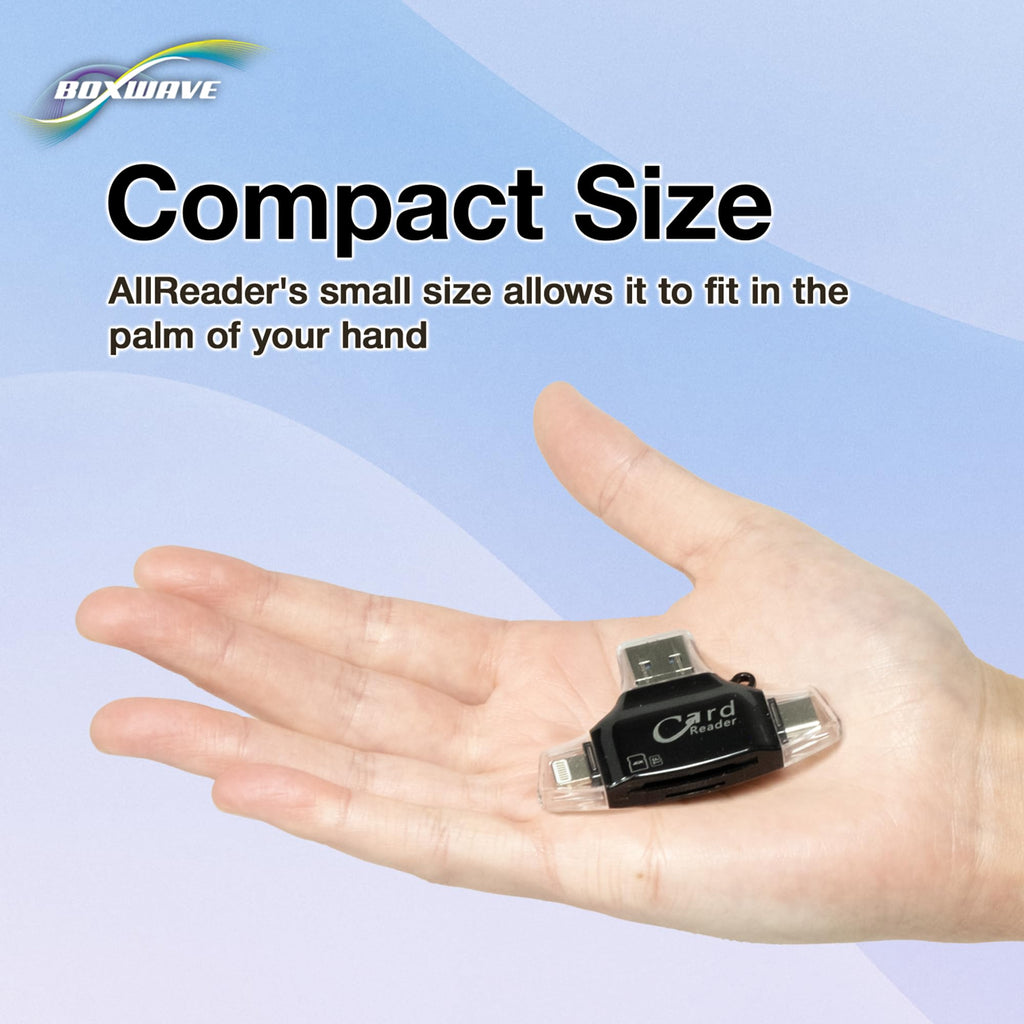 BoxWave Smart Gadget Compatible with Flipper Zero - AllReader SD Card Reader, microSD Card Reader SD Compact USB - Jet Black