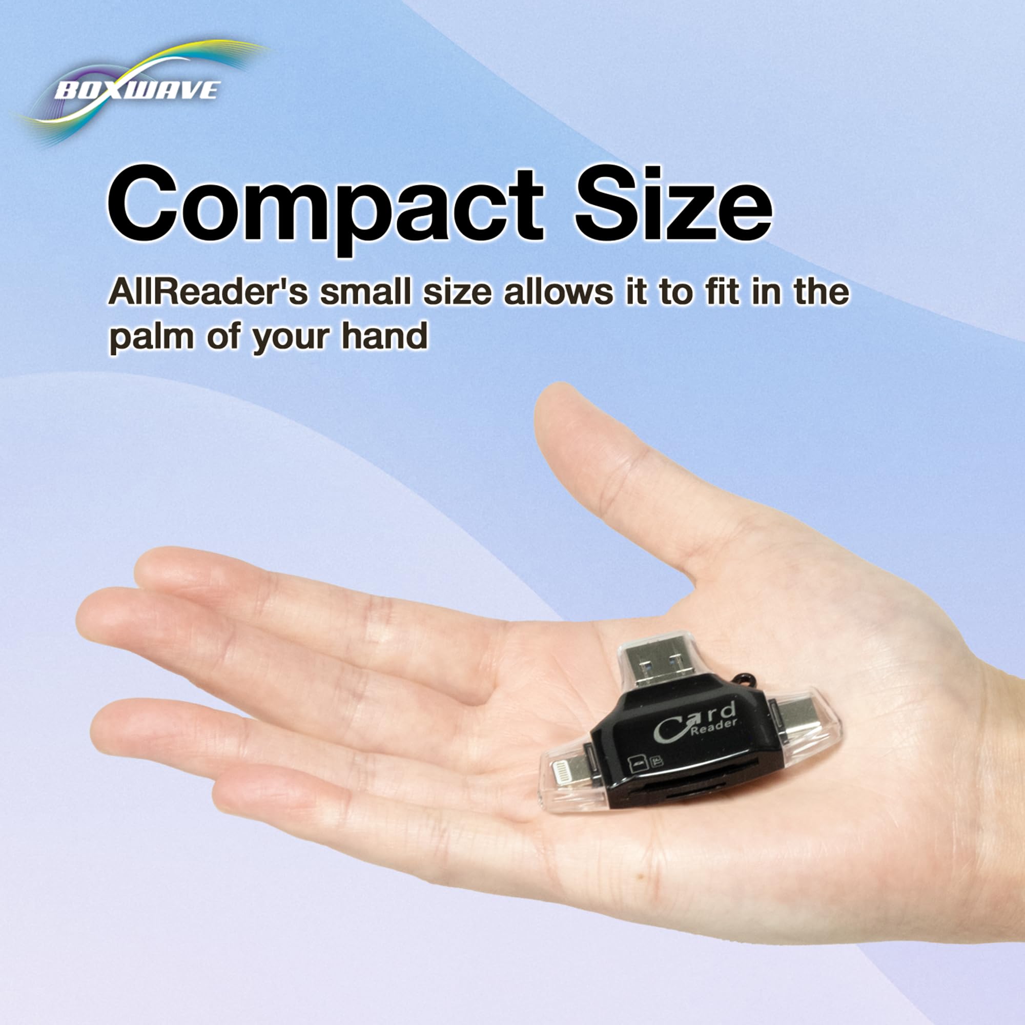 BoxWave Smart Gadget Compatible with Flipper Zero - AllReader SD Card Reader, microSD Card Reader SD Compact USB - Jet Black