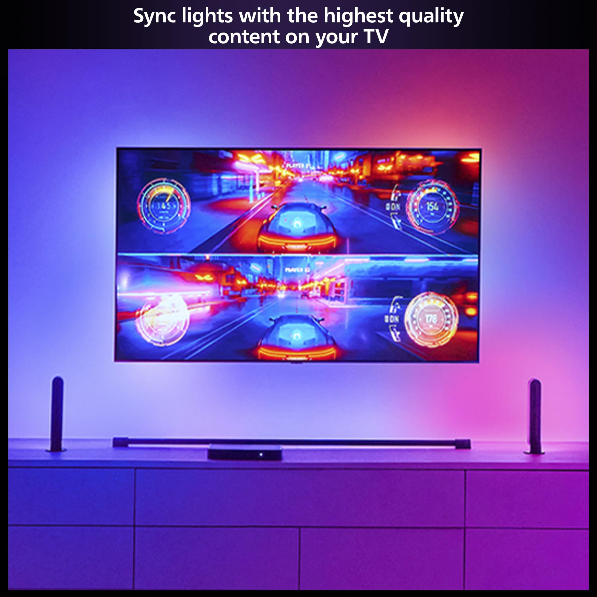 Philips Hue Play HDMI Sync Box 8K, Syncs up to 10 Hue Lights with Video Games, Movies, and Music, Requires Bridge, Supports Dolby Vision HDR10+, Control with App