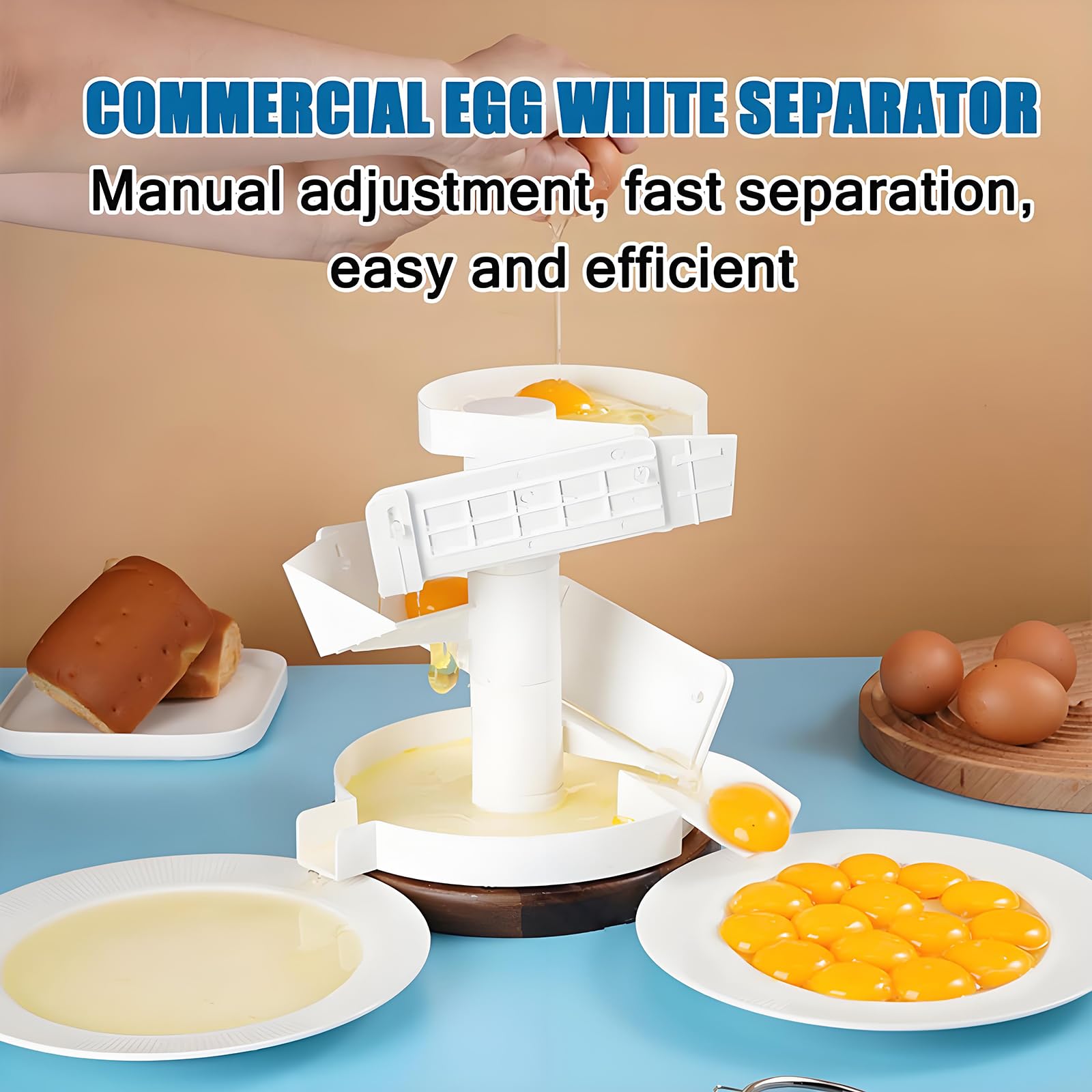 SIMPLEusQ Commercial Egg White Separator,Egg Yolk Separator,Adjustable Egg Filter Splitter Kitchen Tool,Quick Separation,for Baking Cakes,Kitchen Tools for Restaurants
