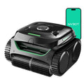 Robotic Pool Vacuum, WYBOT C2 Cordless Pool Cleaner with Dual Filtration, Wall & Waterline Cleaning, Lasts 150-180Mins, App Scheduling, for Inground Pools up to 2260 Sq.ft, Jet Black with Green Handle