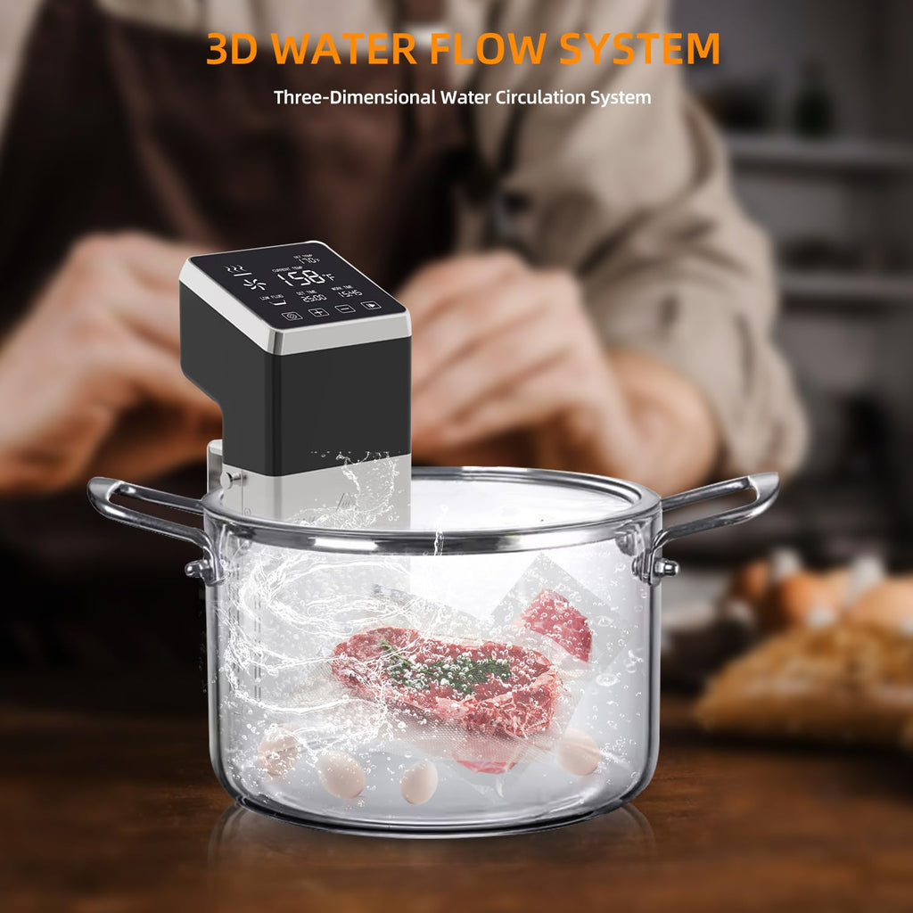 Anchorchef 1400W Sous Vide Cooker, Precision Immersion Circulators with large Touchscreen Accurate Temperature Timer (120V with WiFi)