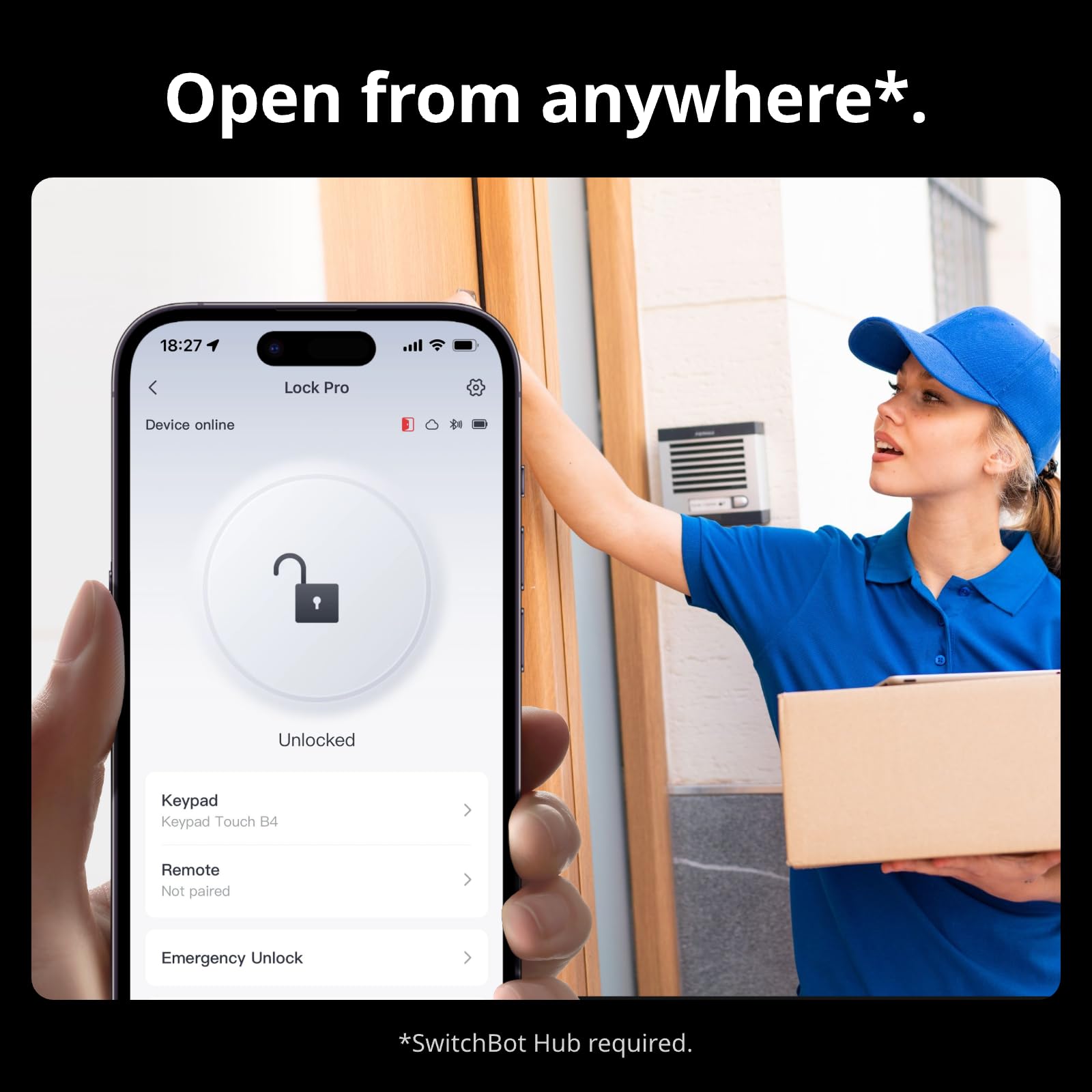 SwitchBot Smart Lock Pro, Keyless Entry Door Lock, Smart Door Lock Front Door, Electronic Smart Deadbolt, Fits Your Existing Deadbolt in Minutes, Add SwitchBot Hub2 to Support Matter, Alexa and Google