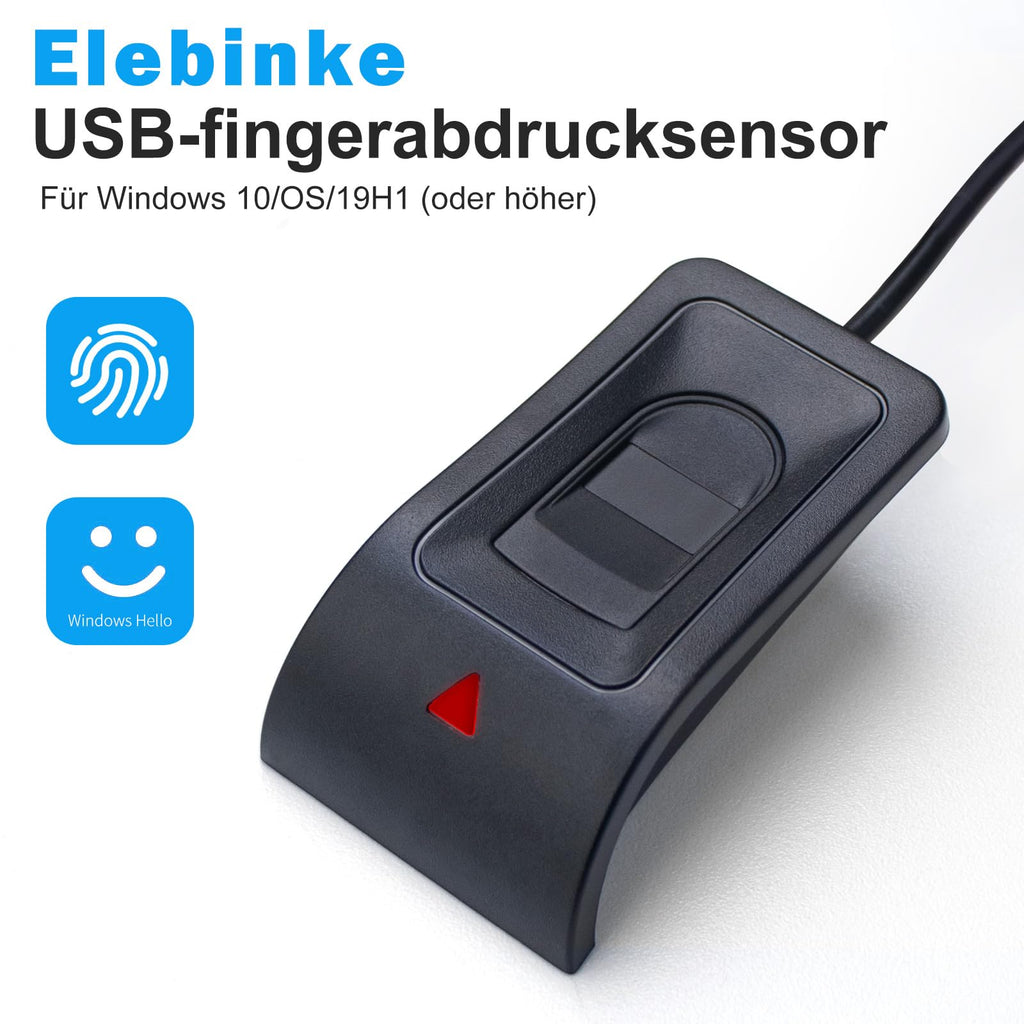 JIAN BOLAND USB Fingerprint Reader Fingerprint for Windows10/11, Windows Hello Automatic Driver Installation with 5ft Extension Cable-Windows Password Free Operation
