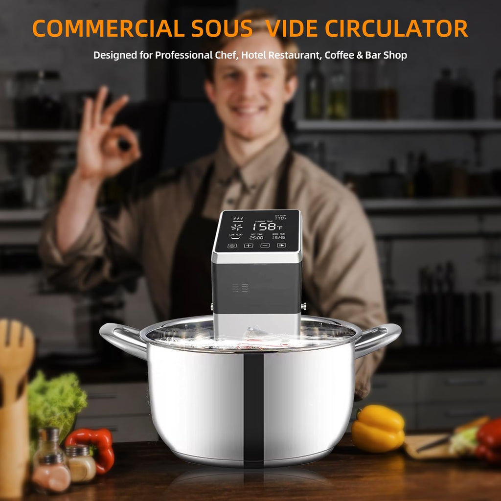 Anchorchef 1400W Sous Vide Cooker, Precision Immersion Circulators with large Touchscreen Accurate Temperature Timer (120V with WiFi)