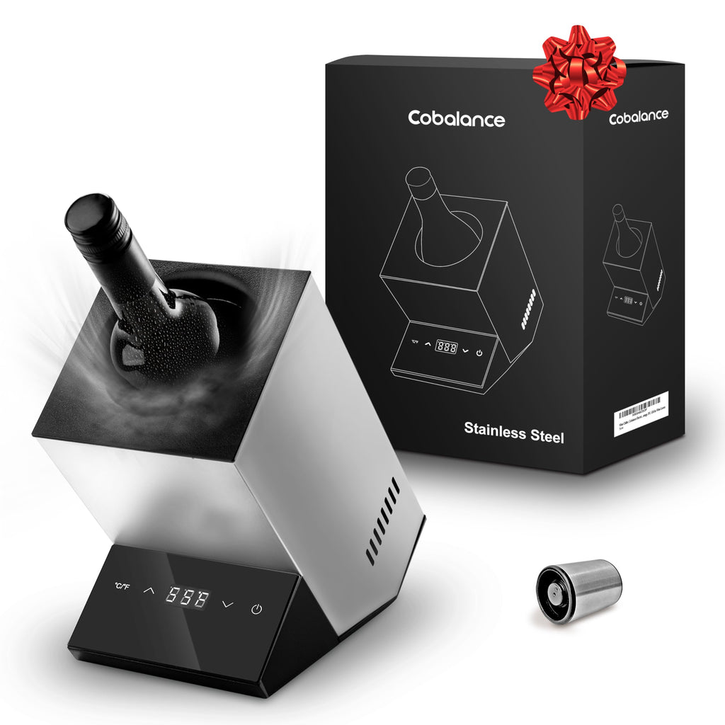 Cobalance Wine Chiller Electric,Single Bottle Cooler for 750ml Wine or Some Champagne,Portable Coolers Keep Cold Up to 24h,Personalized Chillers at Party,Gift for Wine Lover