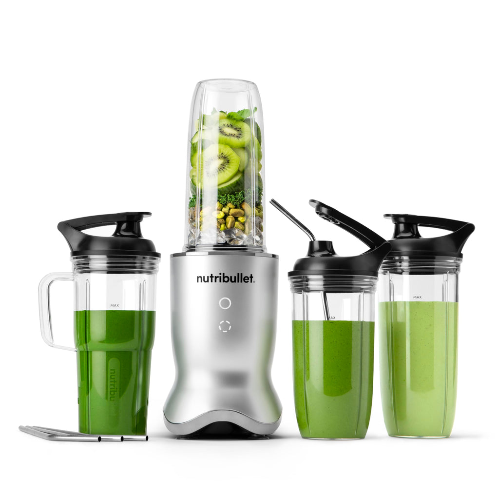 nutribullet® Ultra Deluxe Personal Blender, 1200W, for Smoothies Shakes & Protein - Quietest Single-Serve Blender with Titanium Coated Blades, 4 BPA-Free Cups, To-Go Lids, Dishwasher Safe