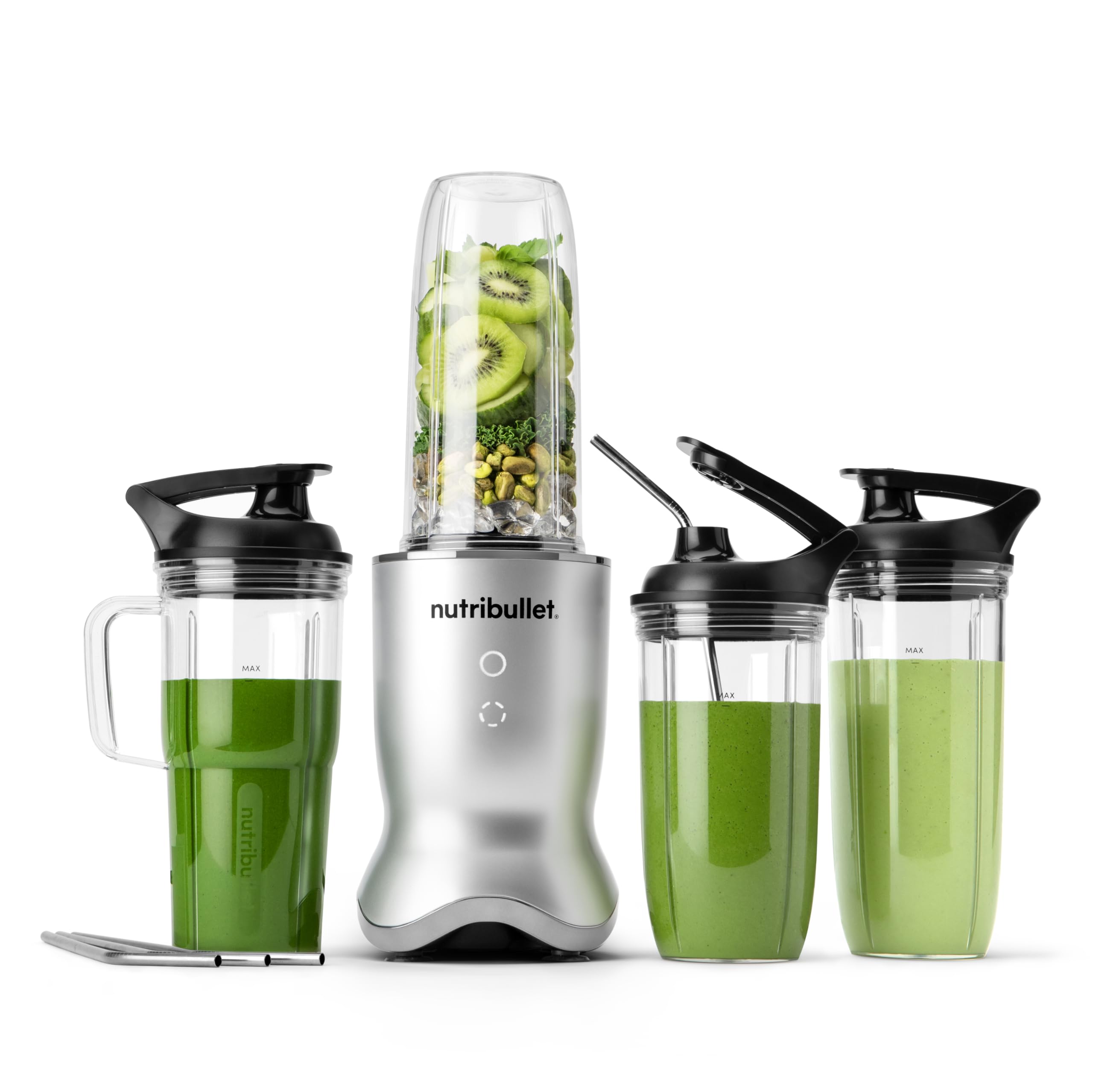 nutribullet® Ultra Deluxe Personal Blender, 1200W, for Smoothies Shakes & Protein - Quietest Single-Serve Blender with Titanium Coated Blades, 4 BPA-Free Cups, To-Go Lids, Dishwasher Safe