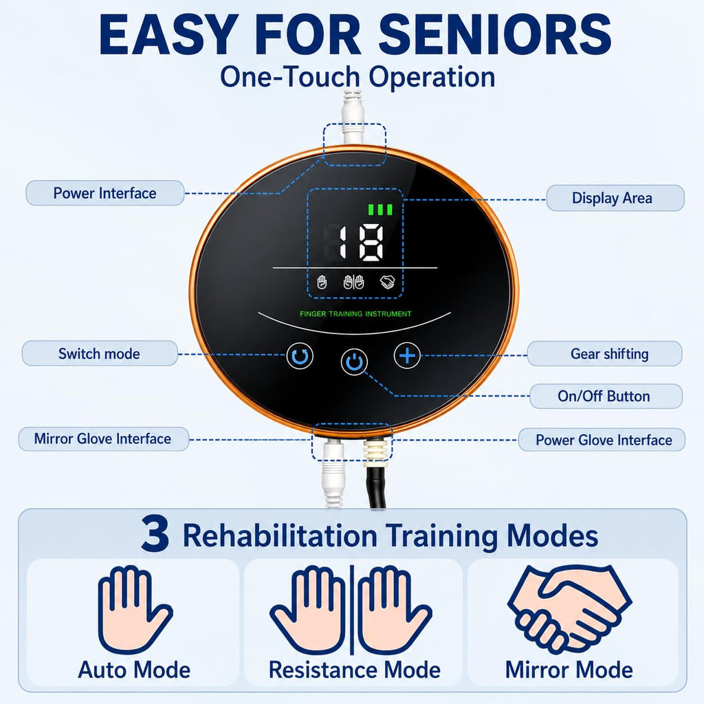 Rehabilitation Robot Gloves for Stroke Recovery, Auto Finger Exerciser for Assisted Hand Training and Hand Function Rehabilitation (Letf Hand L)