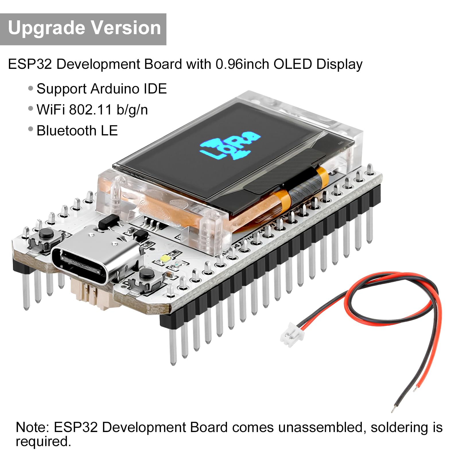 MakerFocus ESP32 OLED WiFi Kit V3 Integrated WiFi Bluetooth CP2102 IoT Development Board with 0.96-inch OLED Display for Arduino IoT Intelligent Scenes